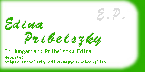 edina pribelszky business card